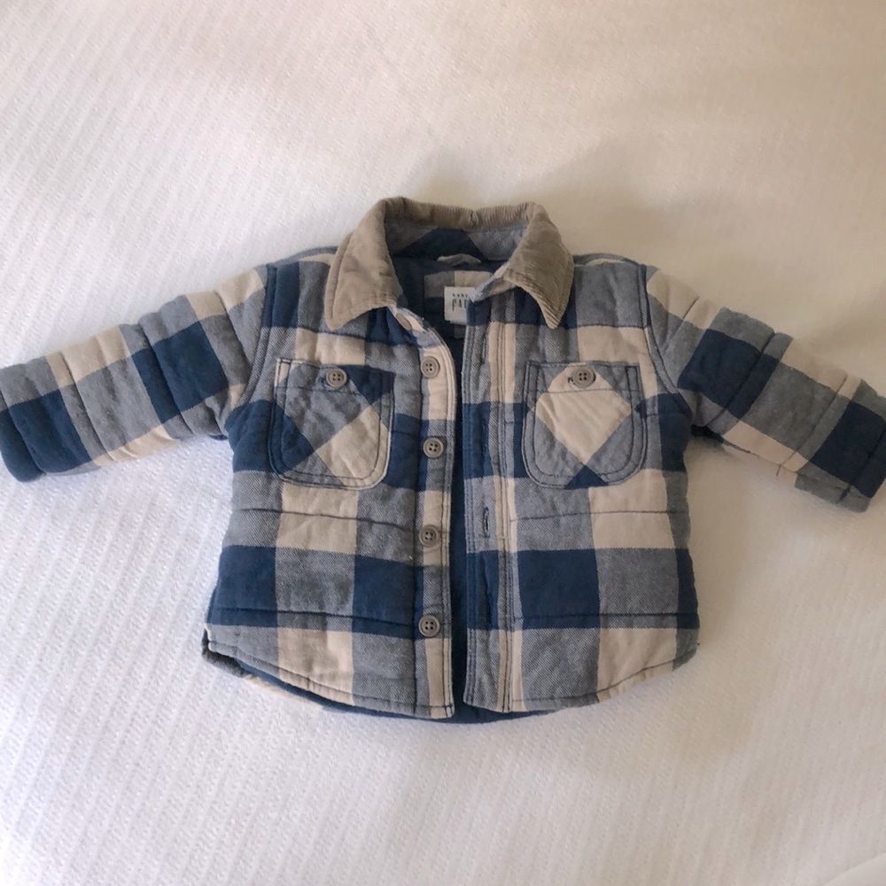 BabyGap 6-12 Months. Quilted buffalo check jacket with corduroy collar.